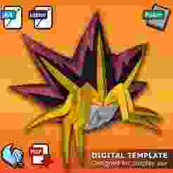 Yami Yugi Hair - Pepakura 3D Template