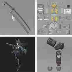 Zenless Zone Zero ZZZ Hoshimi Miyabi 3D model MEGA set. Video game, props, cosplay