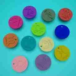 Zodiac Keychains Pack - Zodiac Keychains - 12 STL models for 3D Printing