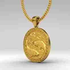 Zodiac Pendant STL 3D Model for Jewelry – One Inch Pendant