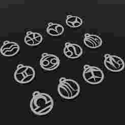 Zodiac Vibes | 3D Printable Set of 12 Horoscope Keychains & Pendants