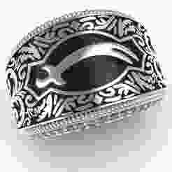 Zülfikar Patterned Man Ring