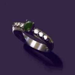 Еmerald and diamond casting ring