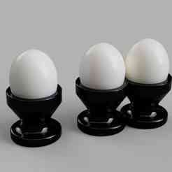 Cute Egg or Boiled Egg Holder Set – Anti-Roll Counter Saver | Holds 1–4 Eggs | STL Files
