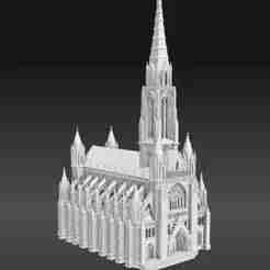 Gothic Cathedral 3D Model | Detailed Medieval Church Architecture | Printable STL