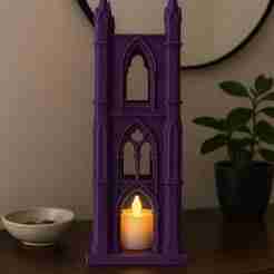 Gothic Cathedral Tower Tea Light Holder – 3D Printable Decorative Candle Stand