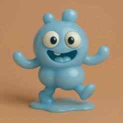 🧊 Half-Melted Playful Ice Cube 3D Model | Cute Cartoon Figurine | Funny Desk Showpiece & Collectible