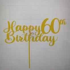 happy 60th birthday cake topper