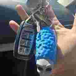 Marge Inspired Grey Alien Keychain