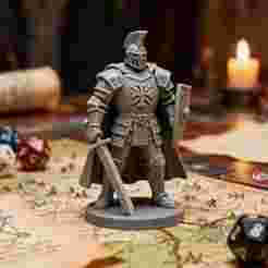 Medieval Knight Figurine STL - Crusader Tabletop 3D Print