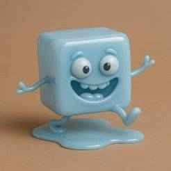 ❄️ Playful Ice Cube 3D Model | Cute Cartoon Ice Character | Fun Desk Decor or Collectible