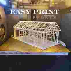 Steel House Frame - STL File for Scale Models and Dioramas
