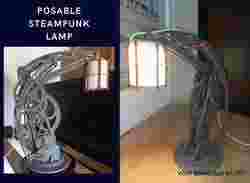 posable steampunk led lamp