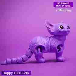Mafsallı sphynx kedi oyuncağı - Happy Flexi pets - kedi heykelciği