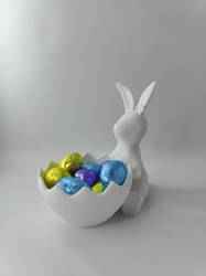 Easter Bunny Girl with Egg Basket