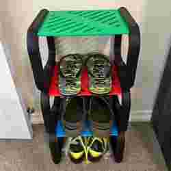 Stackable Shoe rack design with additional clips+Keep stable