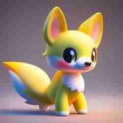 Stylized Creature: A Futuristic Fox Dog