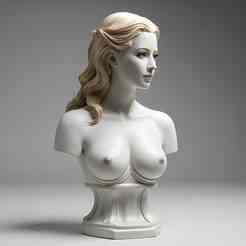 100mm Fantasy Female Bust: Detailed Portrait