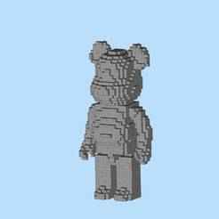 Block Violent Bear Art Desktop Ornaments Miniature Scene Digital Model