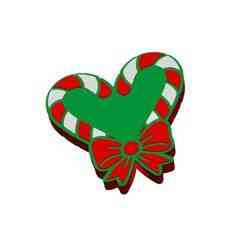 Candy Cane Heart with Bow straw topper 2 sizes 3MF File included