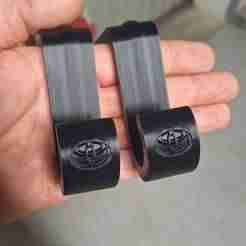 Car seat hook with Toyota logo