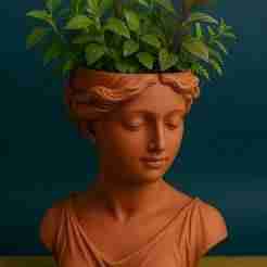 🌿 Classical Woman Bust Planter – 3D Printable Sculpture Vase