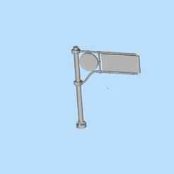 Digital model of single column double shape signboard for urban construction