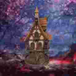 Fantasy Tree Cabin | Magic House for Dioramas and Decoration | STL