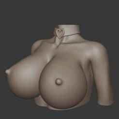 Female Bust with Choker – Elegant 3D Print Model