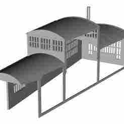 French Type G roundhouse building Left end 48 road type 1/160 scale