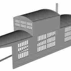 French Type G roundhouse building right end through section 48 road type 1/160 scale