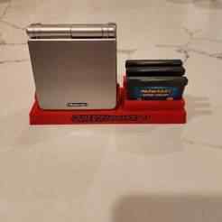 “Game Boy Advance SP Stand with Cartridge Holder – Retro Nintendo Display & Organizer”