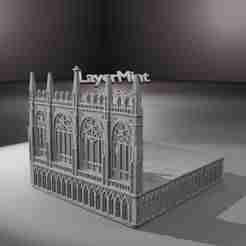 Gothic Cathedral Desk Organizer with Drawer – STL File for 3D Printing