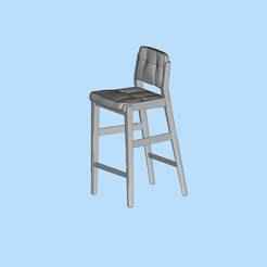High stool seat bar stool 03 doll stool digital scene model