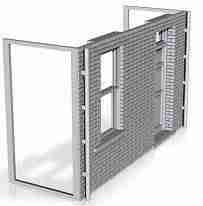 House front module,brick with door on right 1/152 scale
