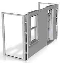 House front module,rendered with door on right 1/76 scale