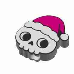 Kawaii Skull Santa straw topper 2 sizes 3MF File included
