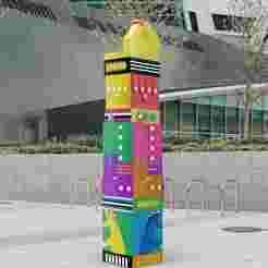 Kevin Bacon Six Shakes Symbol Monument Colorful Modular Totem