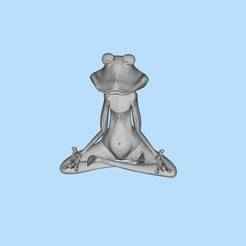 Meditating Frog Desktop Ornament Miniature Scene Digital Model