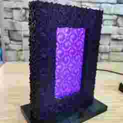 Minecraft portal style phone charging dock with animation