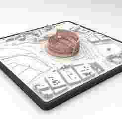 Modello 3D del Colosseo con Mappa Urbana di Roma - the Colosseum with Rome Urban Map