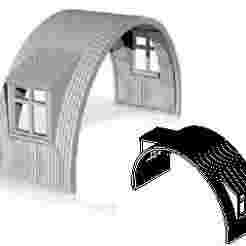 Nissen Hut module Mid section with window on both sides 1/87 scale