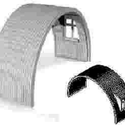 Nissen Hut module Mid section with window on one side 1/87 scale