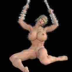 sexy woman chained on floor