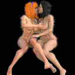 sexy women hugging and kissing