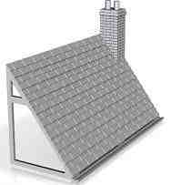 slate tile roof shop/house, brick version  chimney on right 1/76 scale
