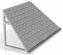 slate tile roof with hip roof right end for shop/house 1/87 scale