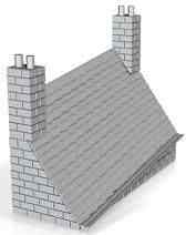 Slate tiled roof on slope (left hand low, right hand high) 1/76 scale
