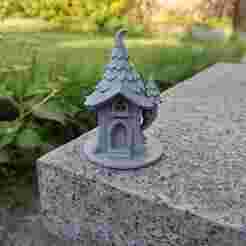 Storybook Tower Cottage – Curled Roof & Turret