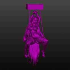 Suspended and bound Rapunzel